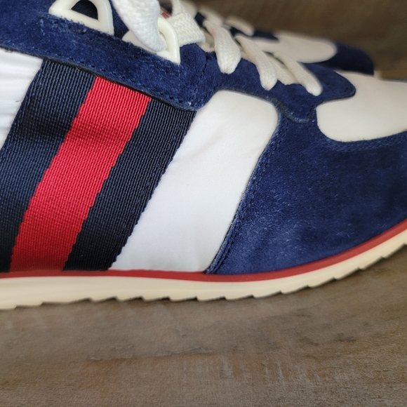 Gucci Authentic Womens Signature Stripe Ace Suede/Nylon Sneakers(EU 37.5 US 7) - Picture 12 of 15